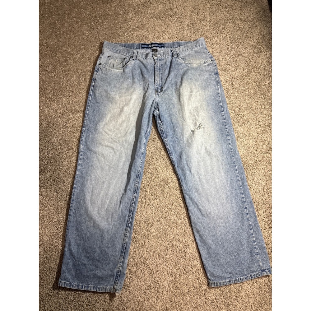 Sean John Mens Baggy Relaxed Fit Light Wash Denim Jeans Blue Y2K size 42